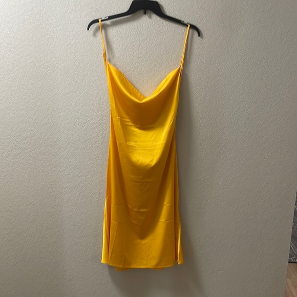 Danielle Bernstein Slip Evening Dress in Lemon Chrome - Picture 3 of 5